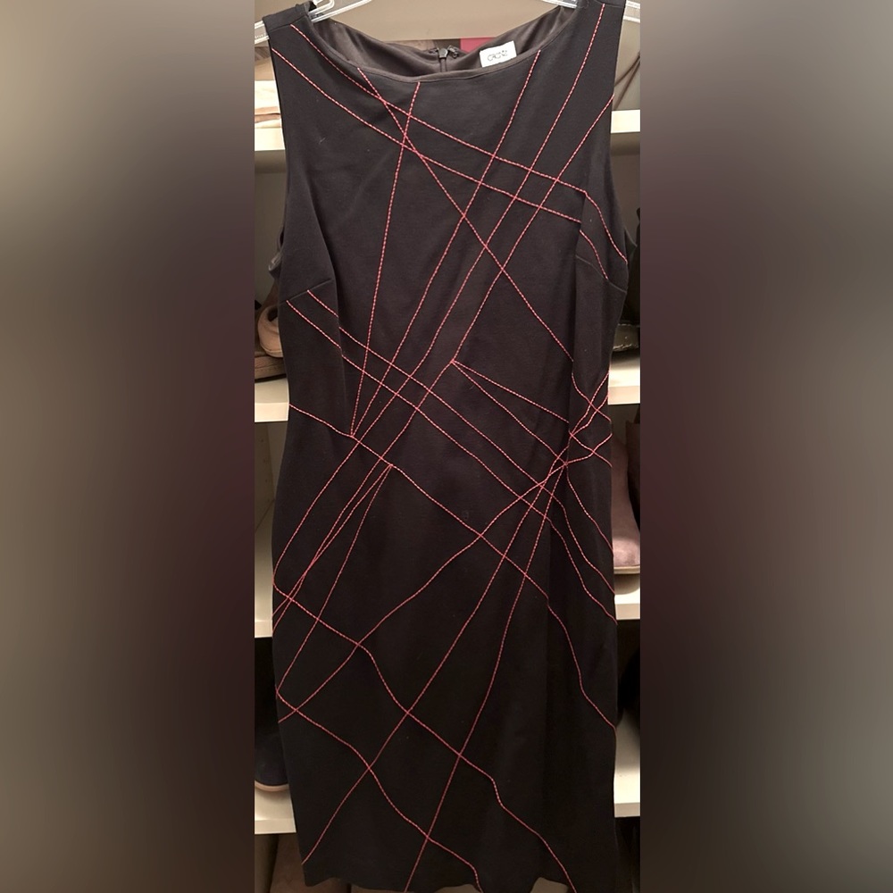 Cache Black Red Geo Print Sleeveless Scoop Neck S… - image 1